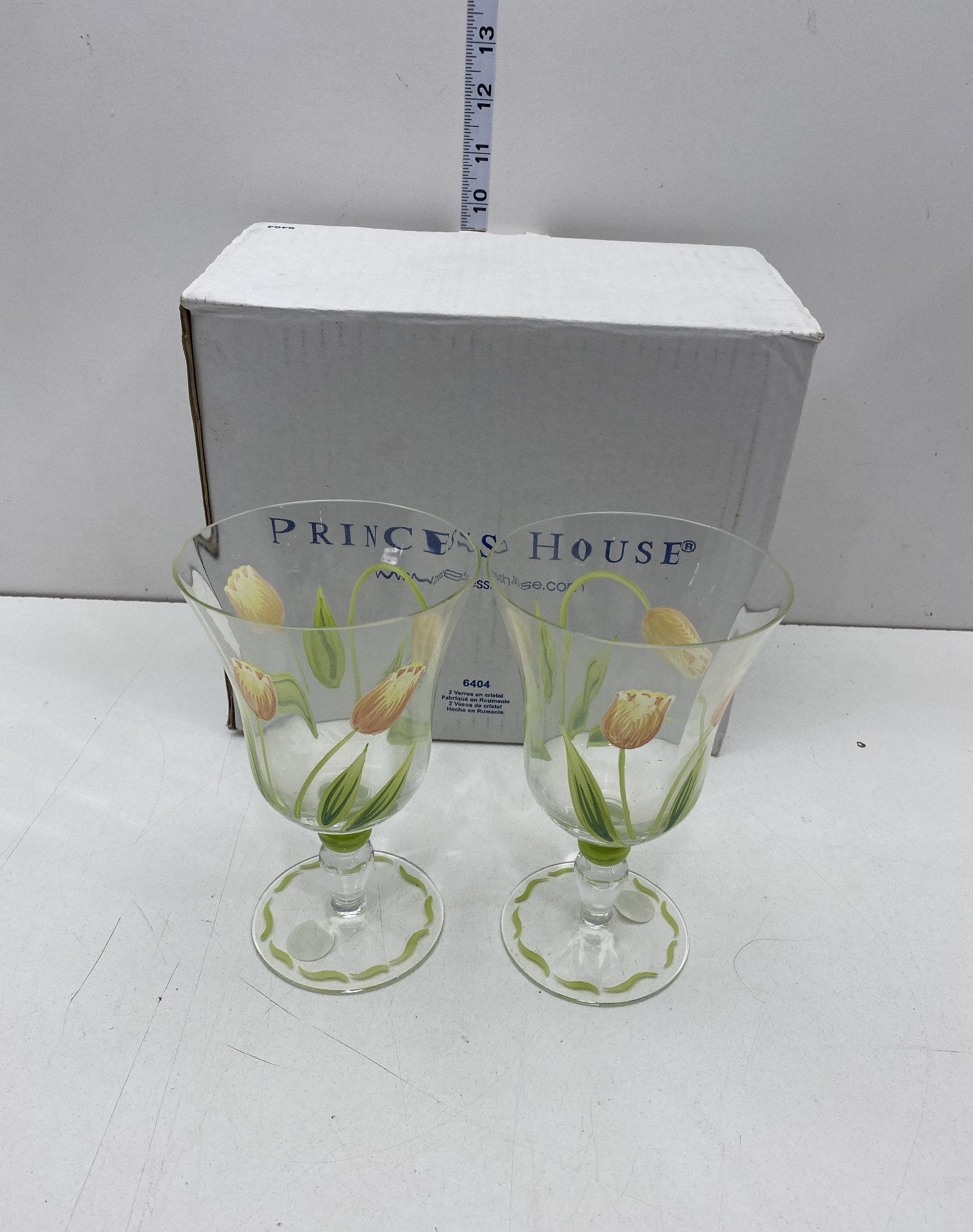 Princess House Cottage Tulip Goblets, Set of Two