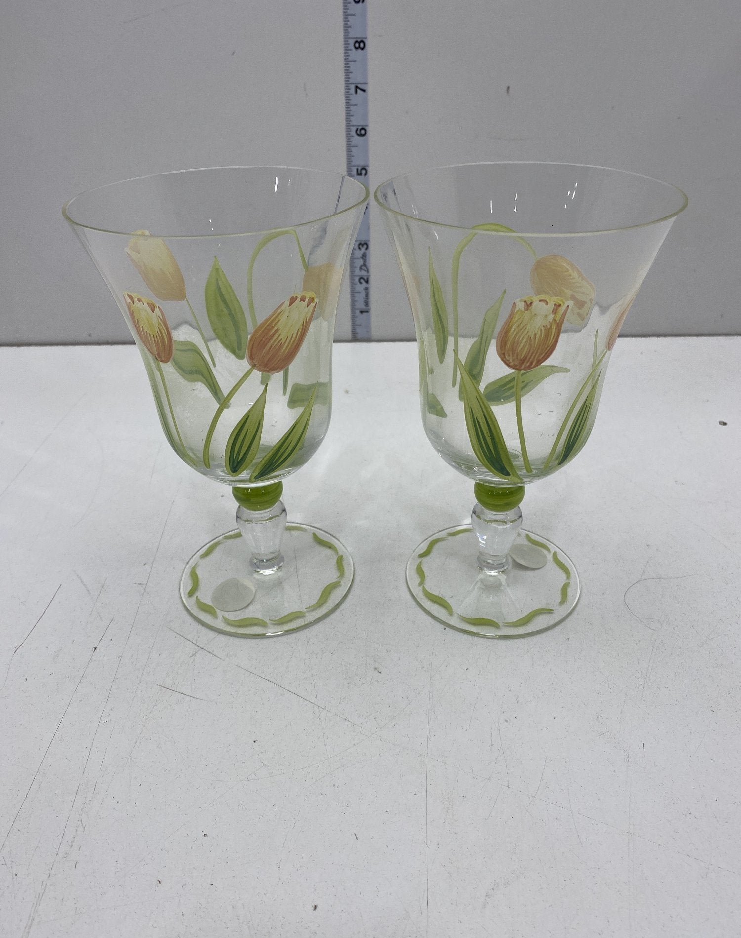 Princess House Cottage Tulip Goblets, Set of Two