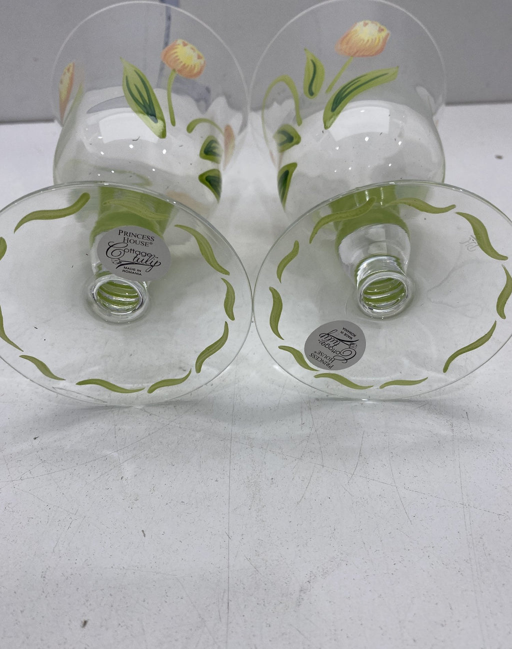 Princess House Cottage Tulip Goblets, Set of Two
