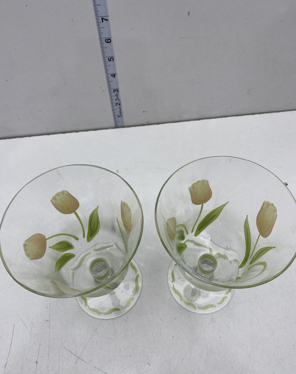 Princess House Cottage Tulip Goblets, Set of Two