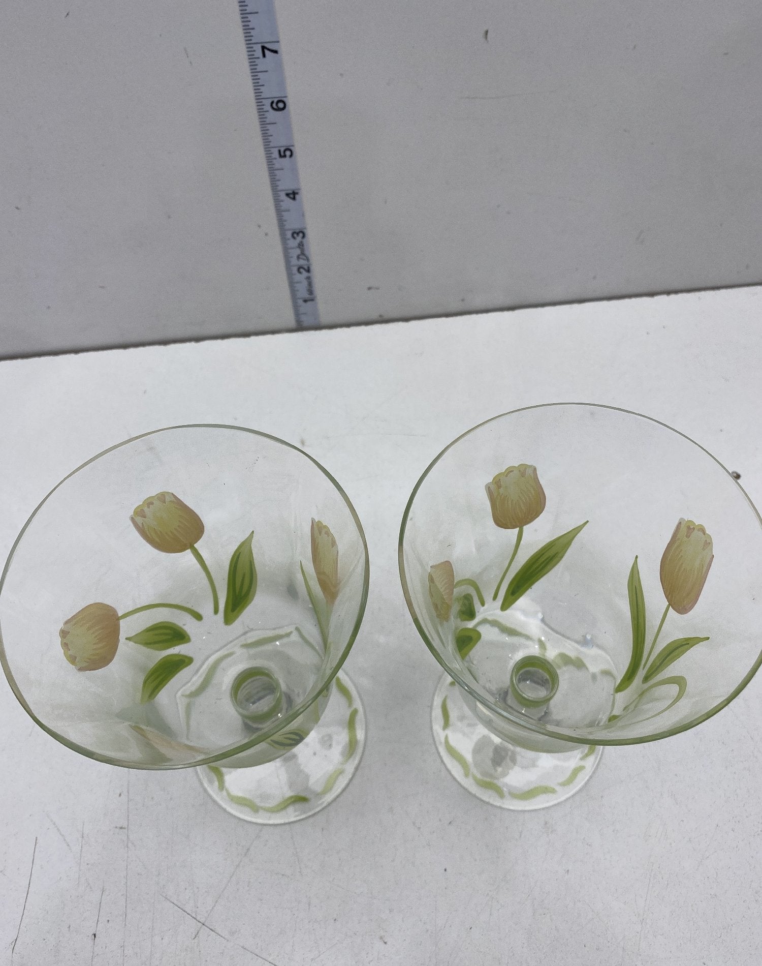 Princess House Cottage Tulip Goblets, Set of Two