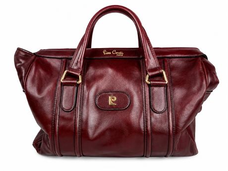 *Vintage* Pierre Cardin Paris Leather Overnight Travel Bag [J293]