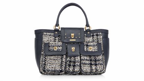 Charles David Tweed and Leather Shoulder Bag [2158E]