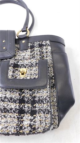 Charles David Tweed and Leather Shoulder Bag [2158E]