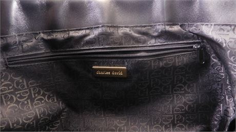 Charles David Tweed and Leather Shoulder Bag [2158E]