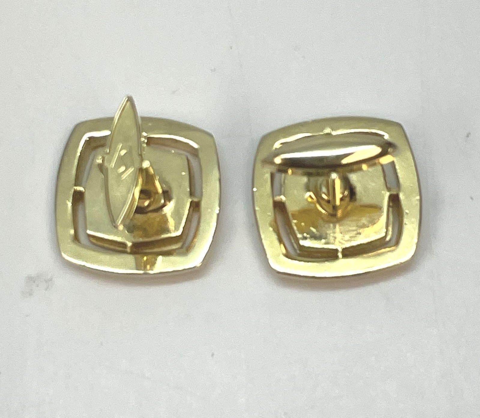 Pierre Cardin Two-Tone Gold Swirl Logo Cufflinks