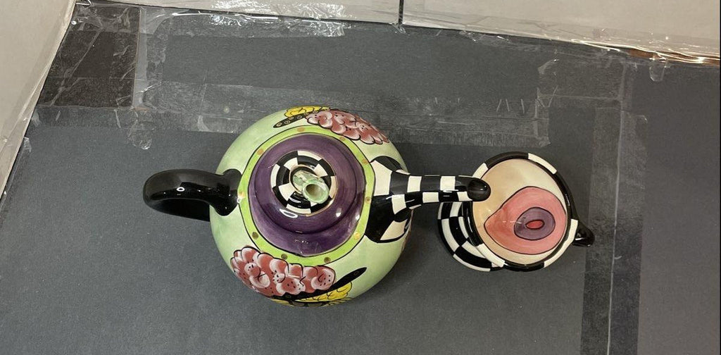 SWAK Character Collectibles Whimsical Teapot & Creamer Set Checkerboard 2003