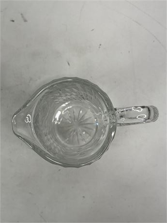 Clear Cut Glass Pitcher with Floral Etching [G4288]