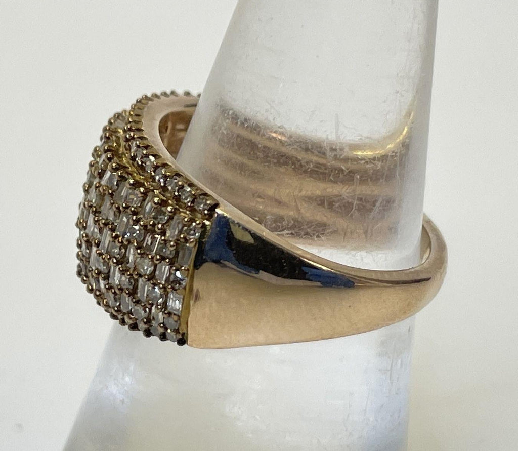 D'Joy Sterling Silver Vermeil Diamond Accent Statement Ring