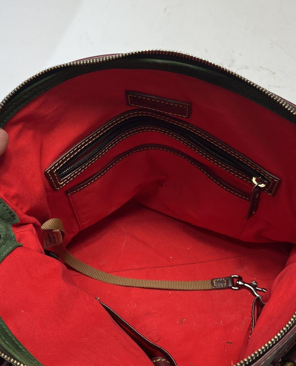Dooney & Bourke Burgundy Pebbled Leather Satchel with Braided Handles