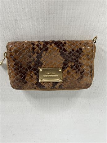 Michael Kors Zip Around Wallet Brown Snake Print[H1402