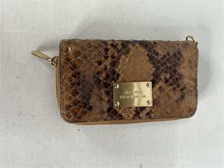 Michael Kors Zip Around Wallet Brown Snake Print[H1402