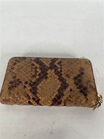 Michael Kors Zip Around Wallet Brown Snake Print[H1402