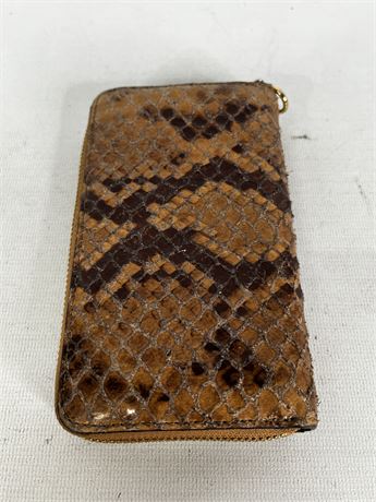 Michael Kors Zip Around Wallet Brown Snake Print[H1402
