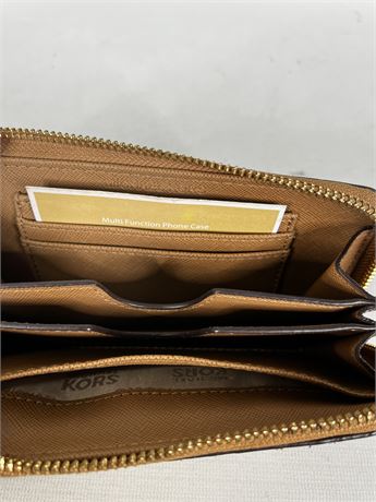 Michael Kors Zip Around Wallet Brown Snake Print[H1402