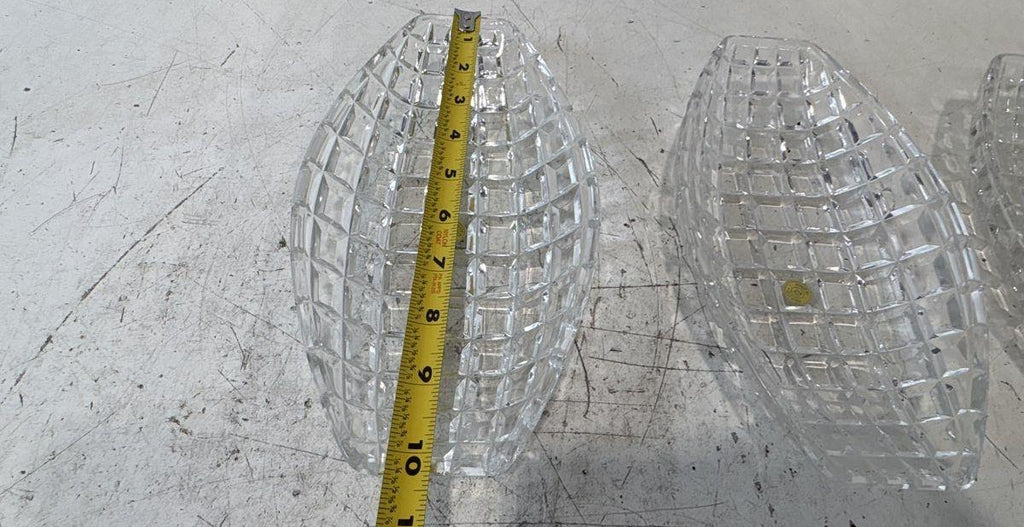 Clear Cut Glass Oval Serving Trays, Set of 3