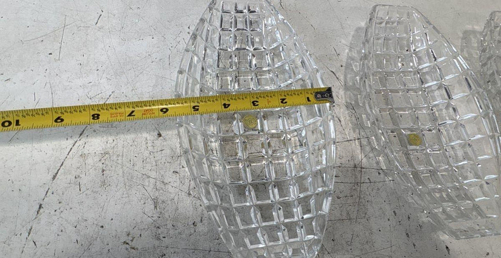 Clear Cut Glass Oval Serving Trays, Set of 3