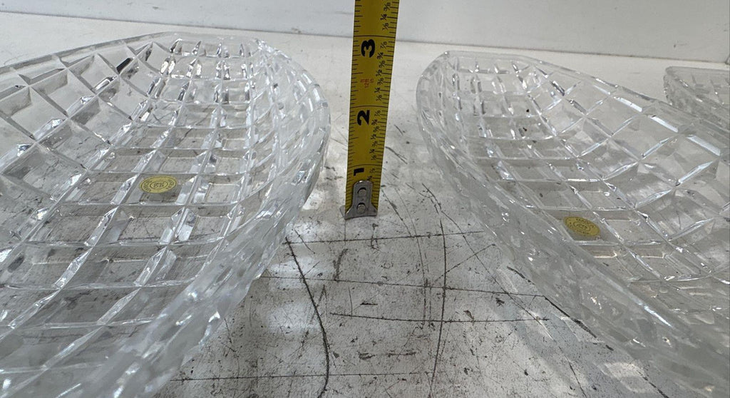 Clear Cut Glass Oval Serving Trays, Set of 3