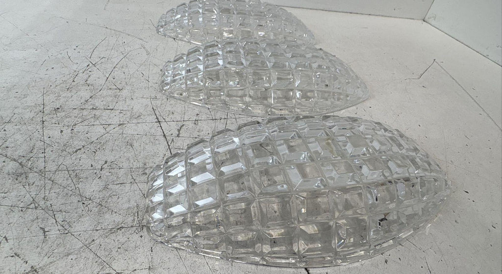 Clear Cut Glass Oval Serving Trays, Set of 3