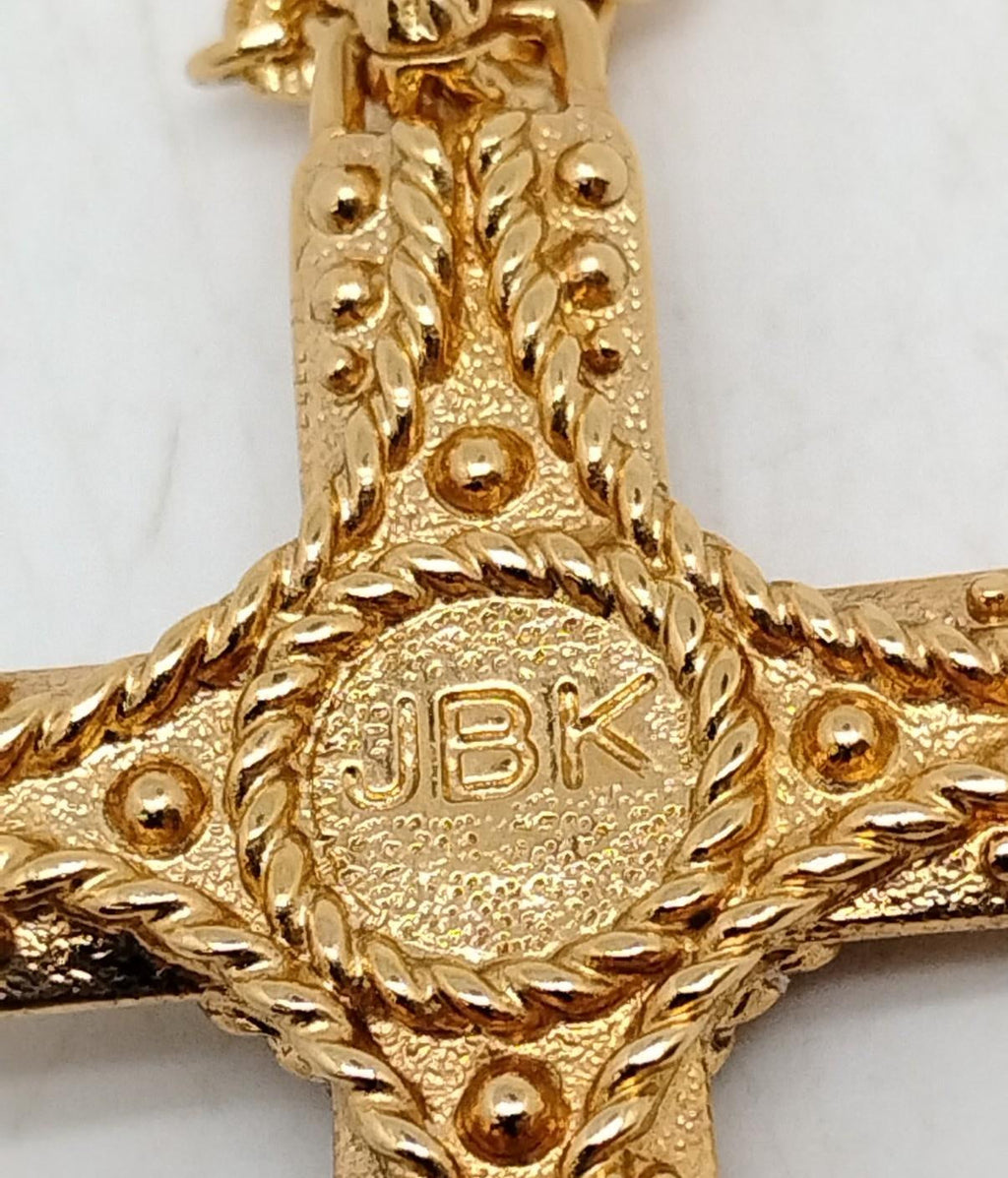Camrose & Kross Jackie Kennedy Gold Tone Cross Necklace