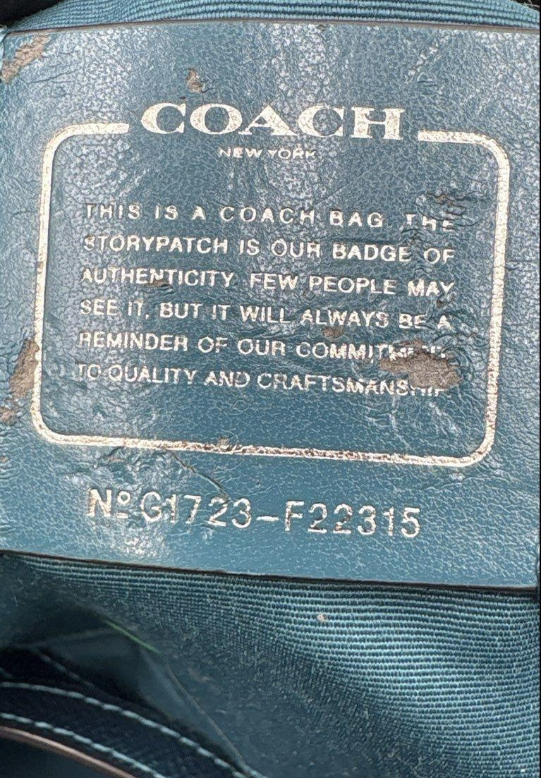 Coach Metallic Blue Teal Leather Sierra Dome Satchel Handbag F22315 COA