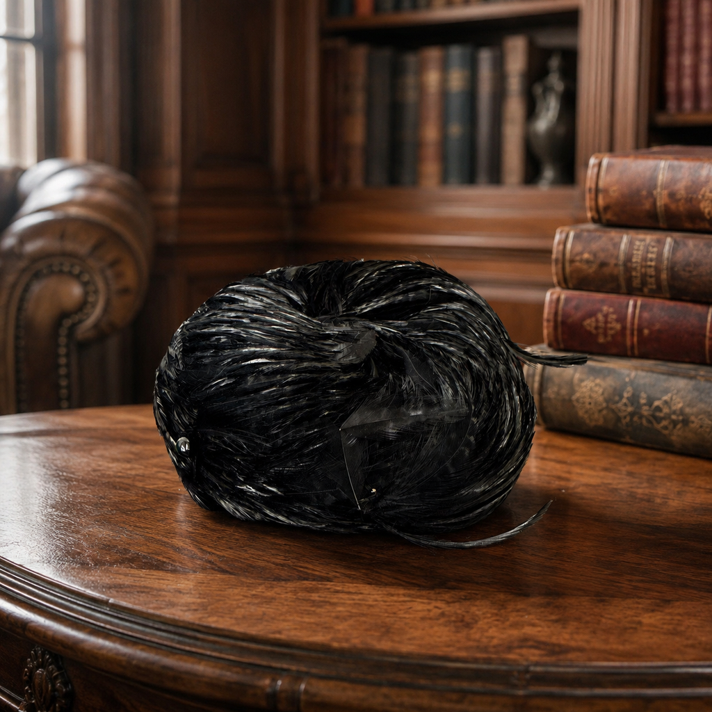 Vintage Black Feathered Cocktail Hat