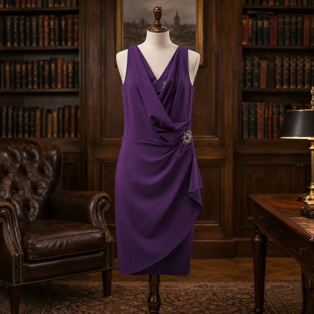 Alex Evenings Women's Purple Sleeveless Dress - Size 12