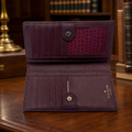 Kate Spade Laurel Way Stacy Deep Plum Saffiano Leather Wallet With COA WLRU2673