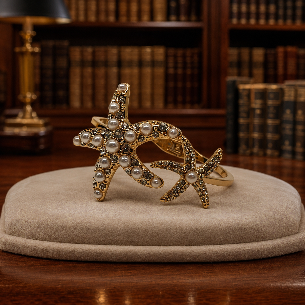 Lilly Pulitzer Gold And Pearl Starfish Bangle Bracelet