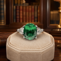 4.4g 925 Silver Green CZ Ring Size 6