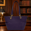 Calvin Klein Purple Saffiano-Texture Chain Strap Tote Handbag