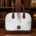 Dooney & Bourke Light Blue Embossed Dome Satchel Handbag