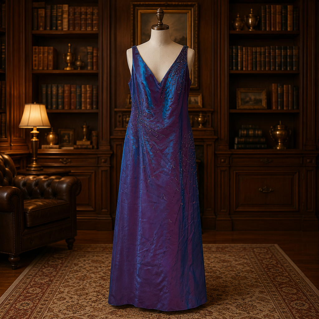 Alyce Designs Purple Beaded Formal Dress Size 14