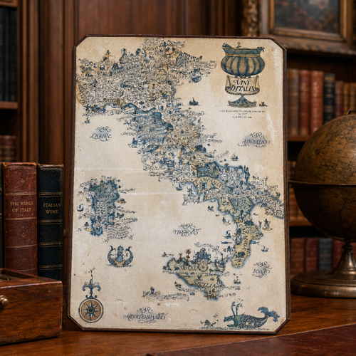 1976 Vini d'Italia Wine Map of Italy by Oscar Conti