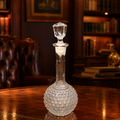 Hocking Style Glass Hobnail Crystal Tall Wine Decanter With Stopper