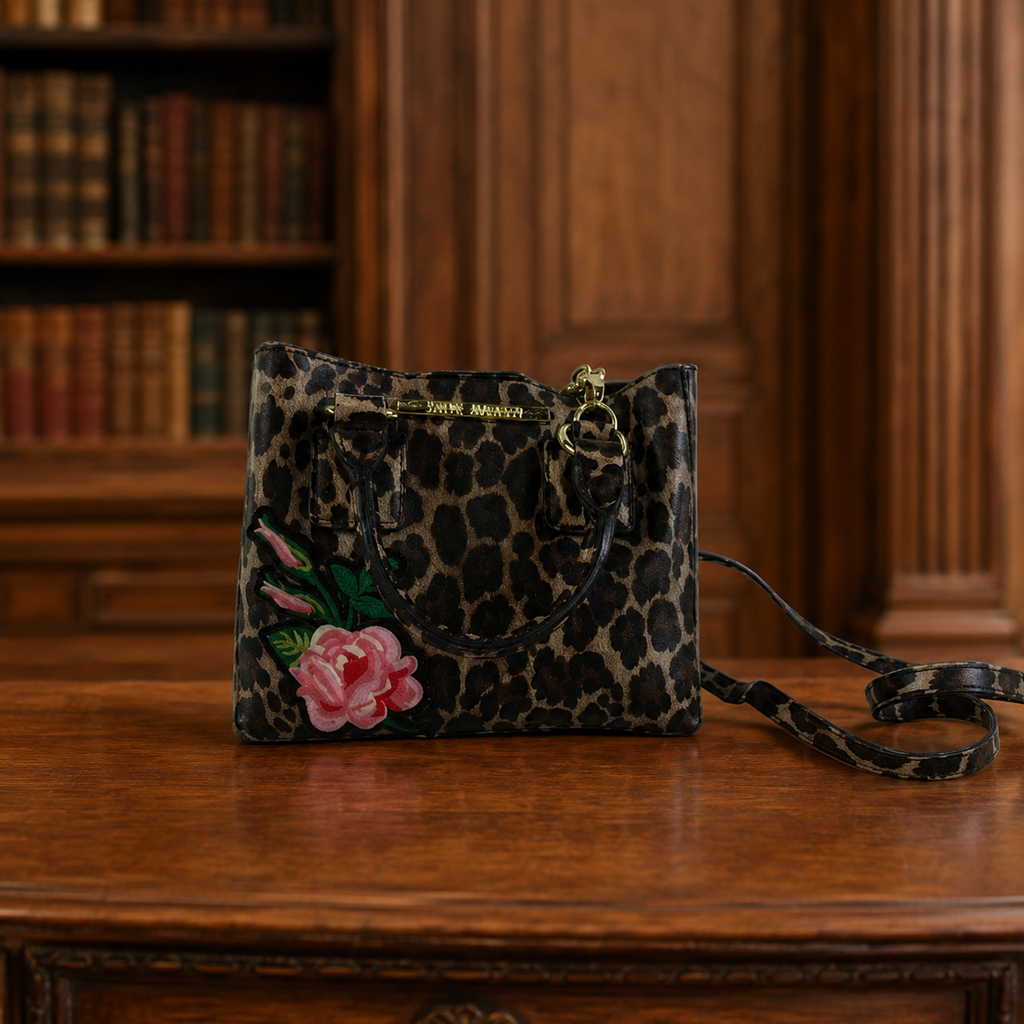 Steve Madden Leopard Print Satchel Crossbody Bag, 7.5 x 6 x 5