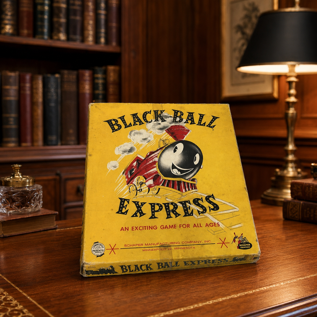 Vintage Schaper Manufacturing Black Ball Express Board Game