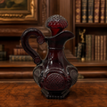 Vintage Avon Cape Cod Ruby Red Glass Cruet Bath Oil Decanter 1876 Collection