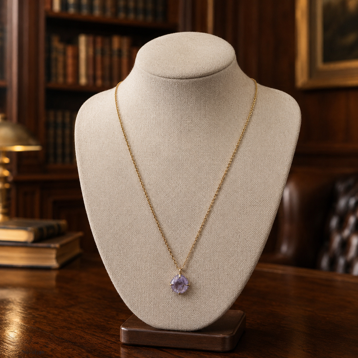 Swarovski Gold-Tone Purple Crystal Pendant Necklace