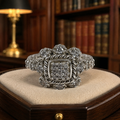 Judith Ripka 925 CZ Cluster Ring 8.8g