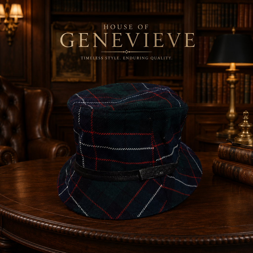 Coach Women's Green Tartan Plaid Hat Size Small with Authentication Paperwork