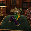 Gold-Tone Purple, Green & Yellow Enamel Figural Brooch