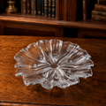 Clear Glass Flower-Shaped Serving Bowl