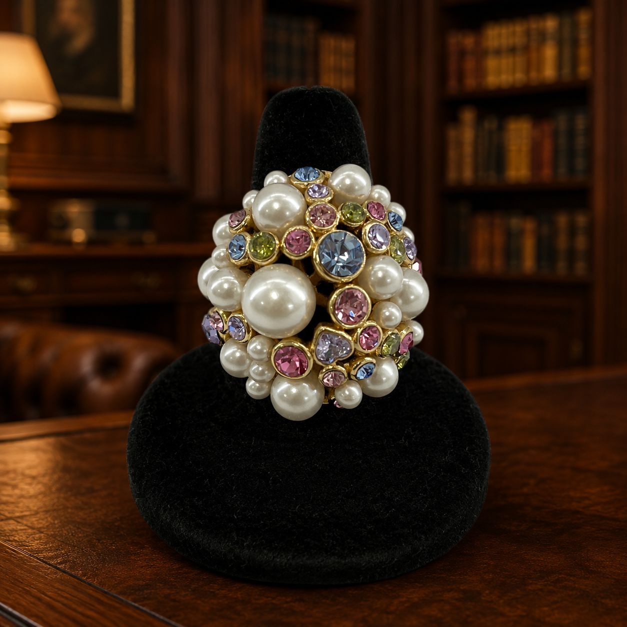 Kate Spade Rhinestone & Faux Pearl Ring