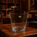 Royal Gallery Polish Glass Ice Bucket with Ornate Gold Tone Handles