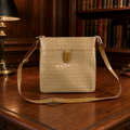 Arcadia Genuine Patent Leather Cream Sling Bag