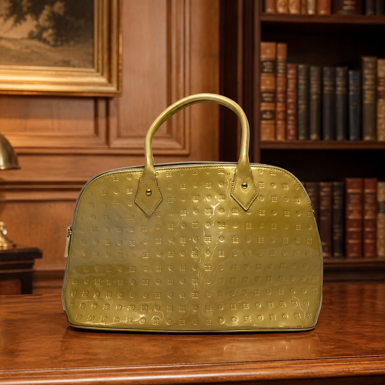 Arcadia Yellow Patent Leather Handbag