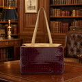 Arcadia Burgundy Patent Tote Handbag