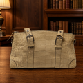 Dooney & Bourke Beige Crocodile-Embossed Leather Satchel