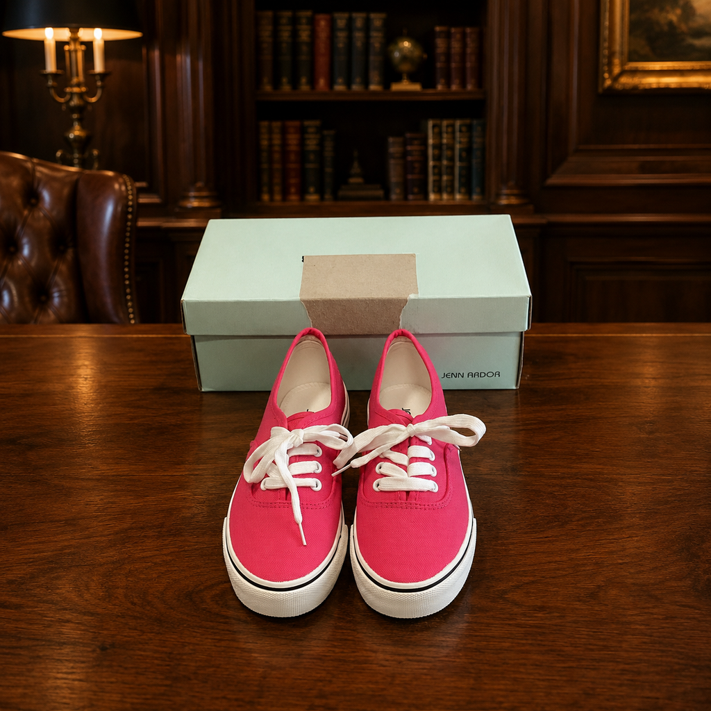 Jen Ardor Pink Canvas Low-Top Sneakers Women's Size 8